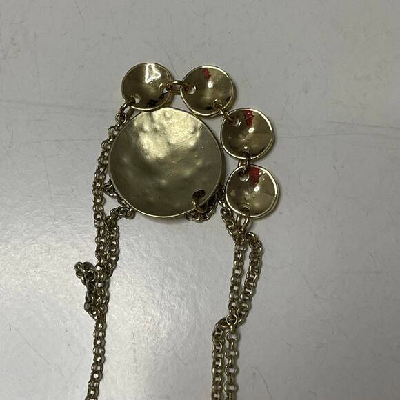 Chico's gold tone multi strand necklace signed costume jewelry pendant - Picture 9 of 15